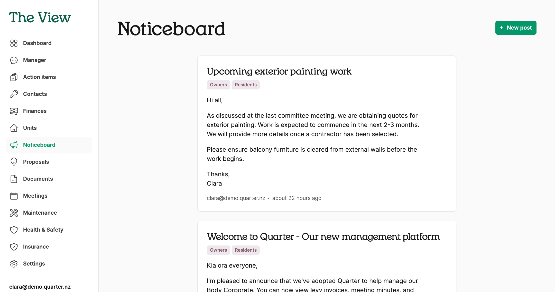 Give the current rules to owners and tenants in Quarter