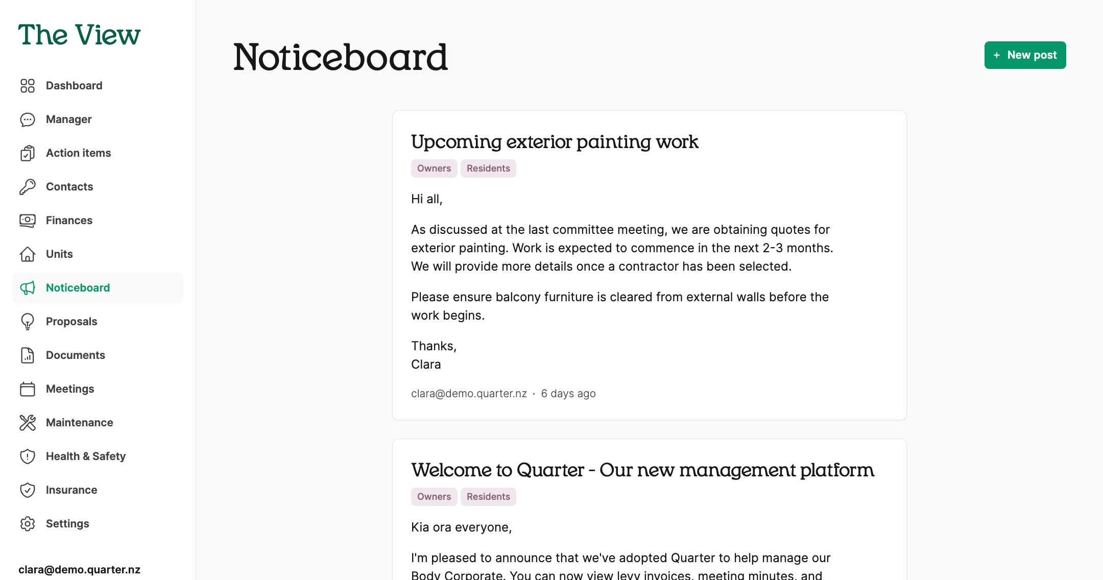Give the current rules to owners and tenants in Quarter