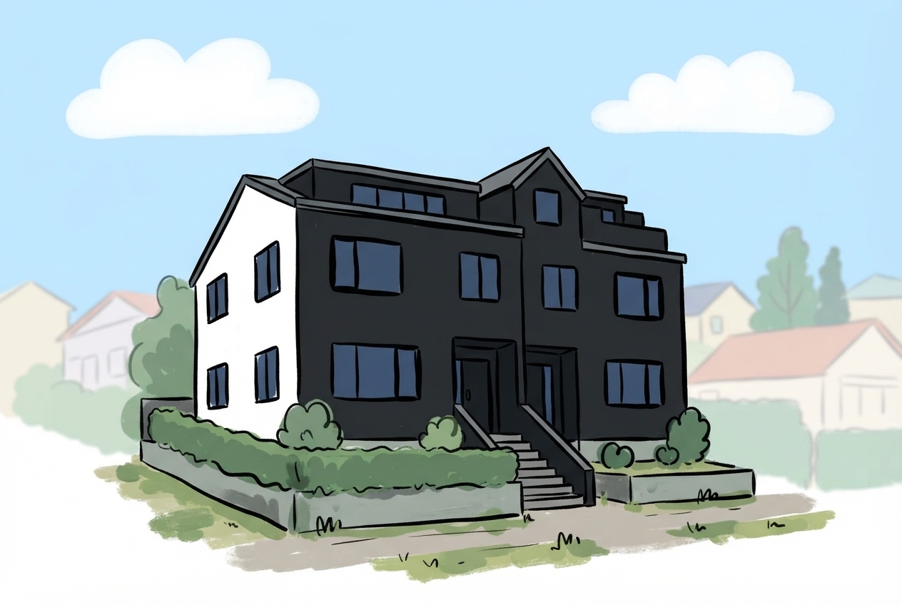 An illustration of 79-81 Aro Street, Aro Valley, Wellington