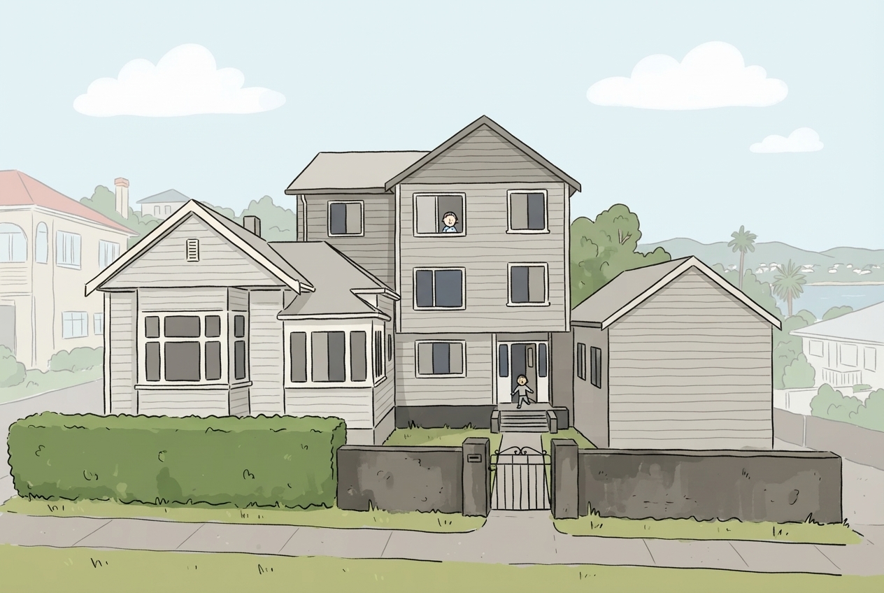 An illustration of 16 Queens Parade, Devonport, Auckland